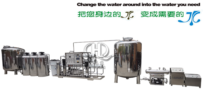 Three tons of belt softening automatic two stage reverse osmosis medicine purification water system belt ultraviolet ozone (man-machine interface).